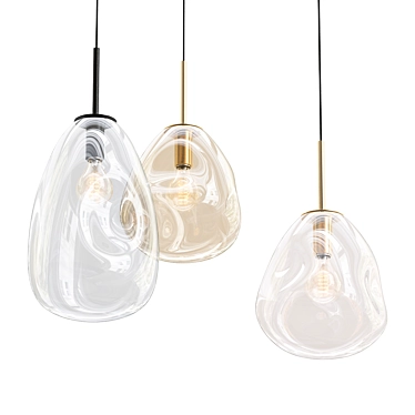 Elegant Glass Pendant Light 3D model image 1 