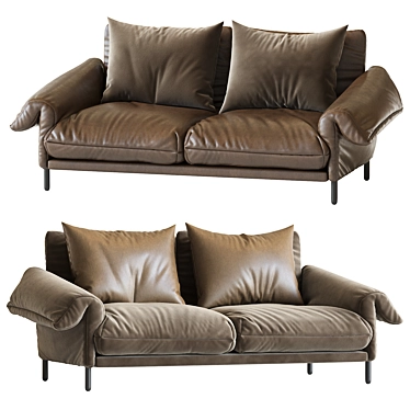 Alpino 2 Seater Sofa: Sleek Fabric Design 3D model image 1 