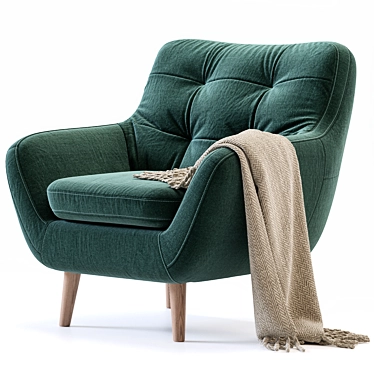 Ocean Velvet Armchair: Stylish Comfort for Your Home 3D model image 1 