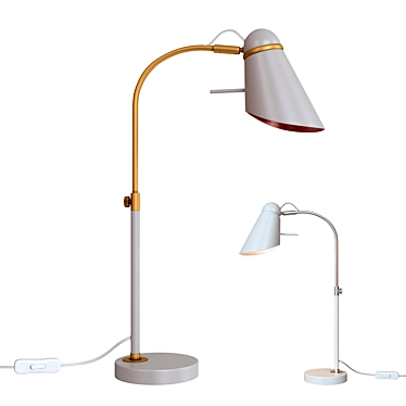 Dimmable Lovato Table Lamp: Modern Design, Metal Base 3D model image 1 