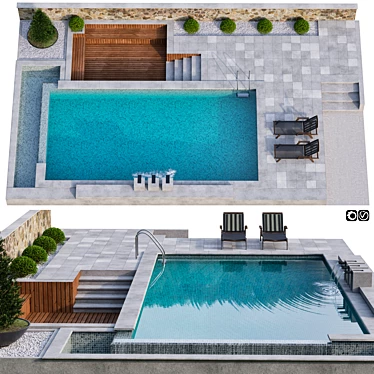Modern Pool Oasis 3D model image 1 