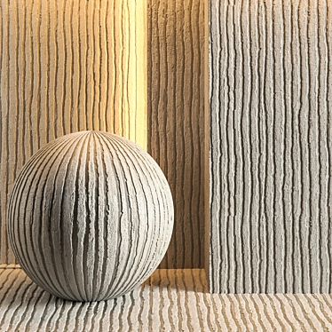 Seamless Ribbed Wall Plaster 3D model image 1 