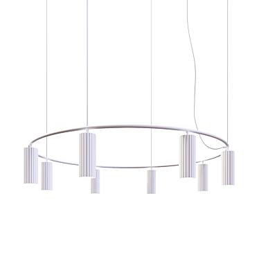 Elegant Donna P (XL) White Chandelier 3D model image 1 