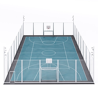 Versatile Fenced Sport Zone 3D model image 1 