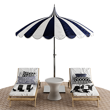 Coastal Retreat Outdoor Lounge Set 3D model image 1 