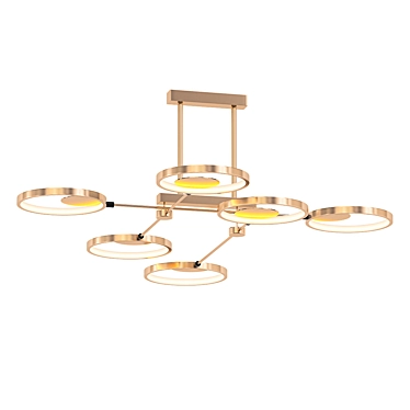Brass LED Ring Chandelier 3D model image 1 