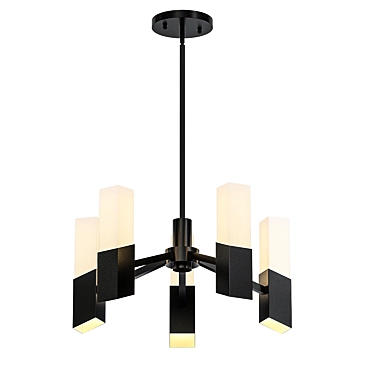 Antique Bronze Satin Glass Chandelier 3D model image 1 