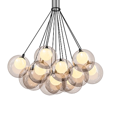 Modern Glass Sphere LED Chandelier 3D model image 1 