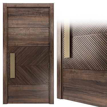 Lecate Sliced Walnut Door 3D model image 1 