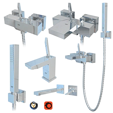 Eurocube Joy Faucet Set: Stylish and Versatile 3D model image 1 