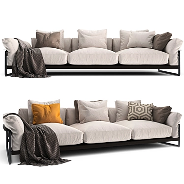 Modern Flexform Zeno Light Sofa 3D model image 1 