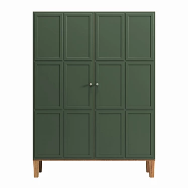 Scandinavian Double Door Wardrobe 140x190x60 cm 3D model image 1 