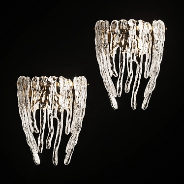 Frozen Elegance Glass Wall Lamp 3D model image 1 