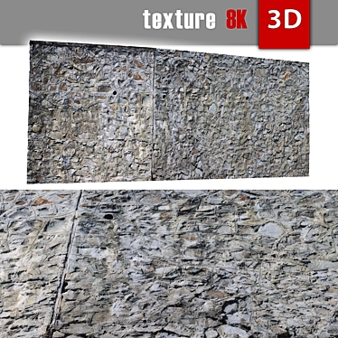 Stone Wall 3D Model 3D model image 1 