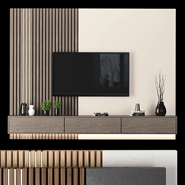 Versatile TV Wall Unit: Contemporary Design 3D model image 1 