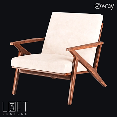 Modern Wooden Chair in Eco-leather 3D model image 1 