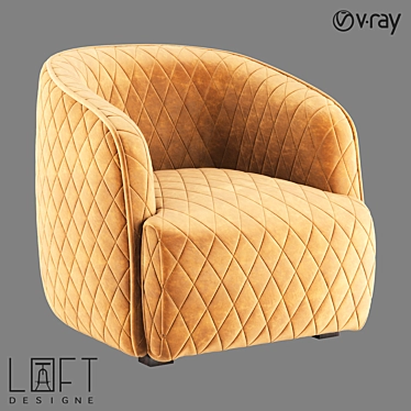 LoftDesigne 4046 Leather Armchair - Elegant and Comfortable 3D model image 1 
