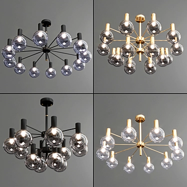 Modern LED Chandelier: Elegant Illumination 3D model image 1 