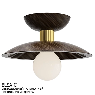 Rustic Wooden Pendant Light 3D model image 1 