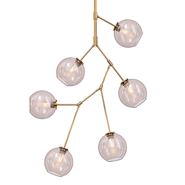 Polished Gold Neutron Chandelier 3D model image 1 