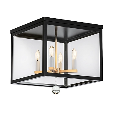 Modern Black Weston Flush Mount 3D model image 1 