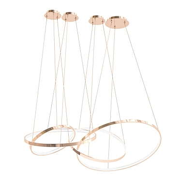 Elegant Oracle 4-Ring Chandelier 3D model image 1 