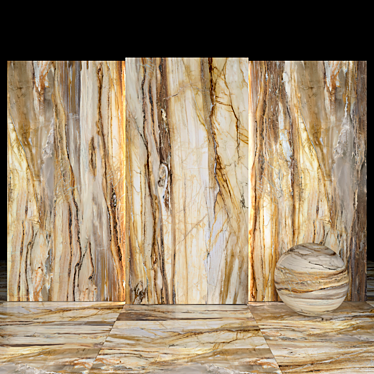 Elegant Fossil Beige Marble Slabs 3D model image 1 