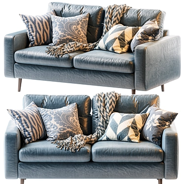 Dins Mini Leather Sofa: Small yet Stylish! 3D model image 1 