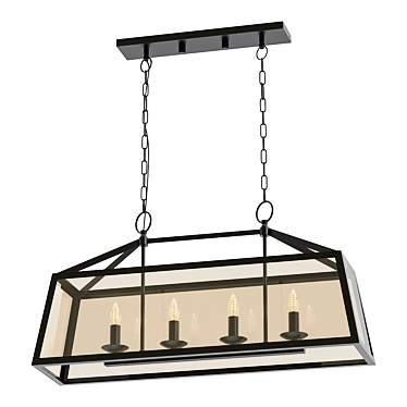 Elegant Alanna Chandelier: 4-Light Beauty 3D model image 1 
