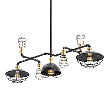 Industrial Chic Conduit Island Light 3D model image 1 
