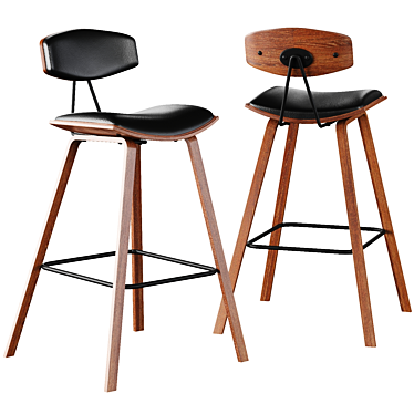 Mid-Century Fox Barstool 3D model image 1 