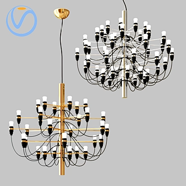 Elegant FLOS Chandelier in Chrome 3D model image 1 