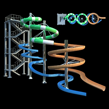 TurboSlide: Thrilling 3D Water Park Fun 3D model image 1 