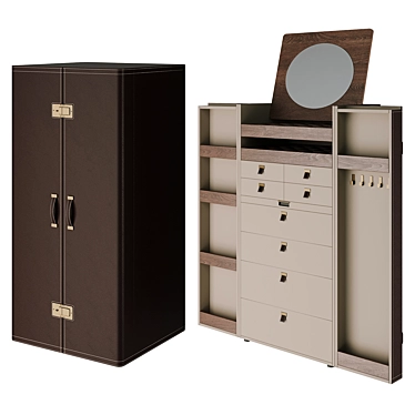 Stylish Bombay Storage Cabinet 3D model image 1 