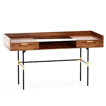 Arlon Writing Desk - Dark Walnut 3D model image 1 
