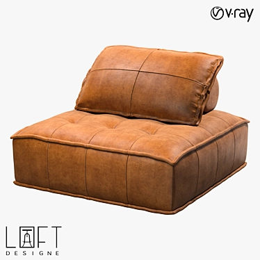 Modern Leather Sofa - LoftDesigne 3D model image 1 