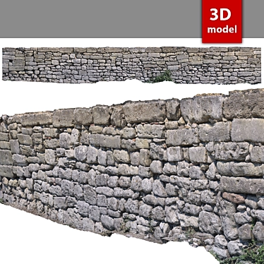  Detailed Stone Wall 292 3D model image 1 