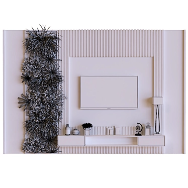 Green Wall TV Set: Elegant & Functional 3D model image 1 