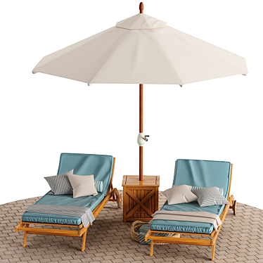 Coastal Retreat 5-Piece Outdoor Lounge Set 3D model image 1 