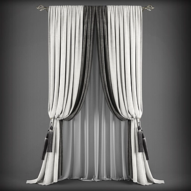 Elegant Polys Curtains 3D model image 1 