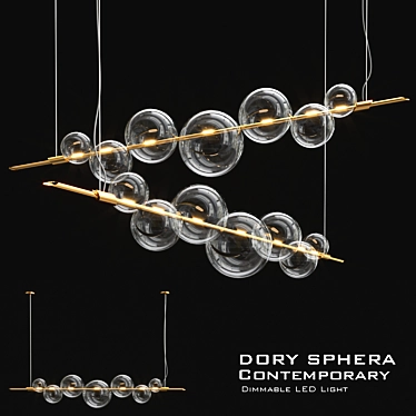 Dory Dimmable LED Chandelier 3D model image 1 