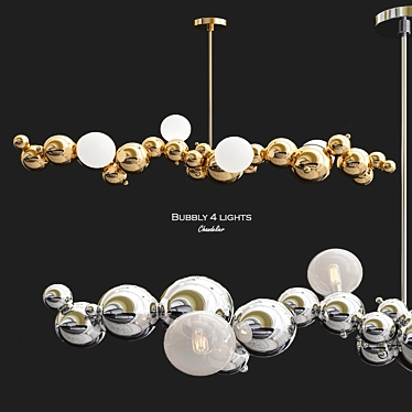 Elegant Bubbly Glass Chandelier 3D model image 1 
