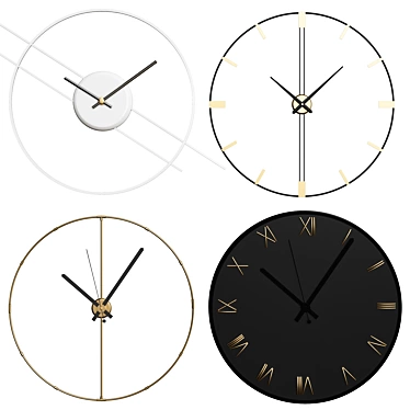 Modern Wall Clock Collection: A Stunning Addition to Your Interior 3D model image 1 