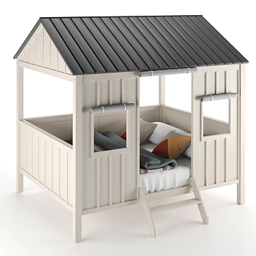 Cozy Kids Cabin Bed 3D model image 1 