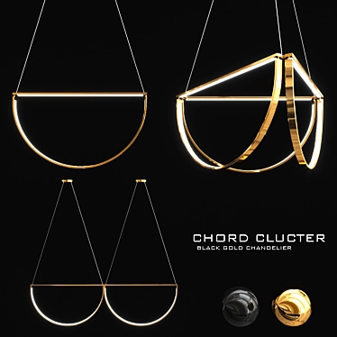 Elegant Cluster Chord Chandeliers 3D model image 1 