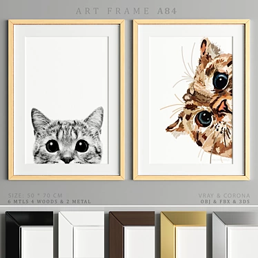 Multi-Material Art Frames: A84 3D model image 1 