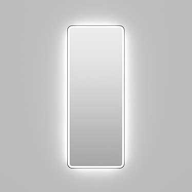 Modern Rectangular Mirror with Bright Iron Illumination 3D model image 1 