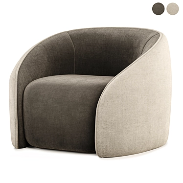 Elegant BALOO Armchair for 3D Software 3D model image 1 