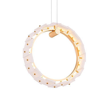 Modern LED Pendant Light with Rectangular Marble Shade 3D model image 1 