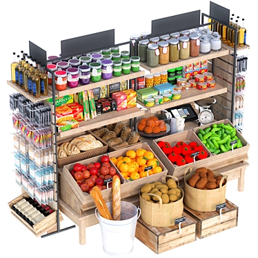 High-Quality Grocery Store Display 3D model image 1 